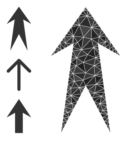 Ícone de seta poligonal vetorial para cima e ícones semelhantes —  Vetores de Stock