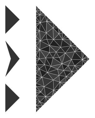 Vektör Lowpoly Ok Başlığı Sağ Simge ve Benzer Simgeler