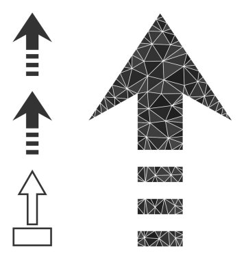 Çokgen Vektör İkon Simgeleri ile Yukarı Gönder