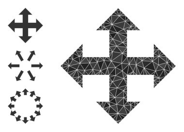 Vektör Üçgeni Simgeyi Diğer Simgelerle Dolduruldu