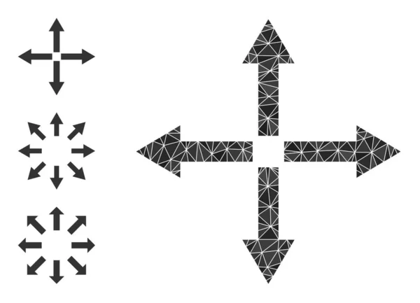 Vektör Üçgeni Genişletilmiş Oklar Simgesi ve Diğer Simgeler — Stok Vektör