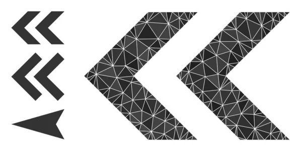 Icône gauche de décalage polygonal vectoriel et autres icônes — Image vectorielle