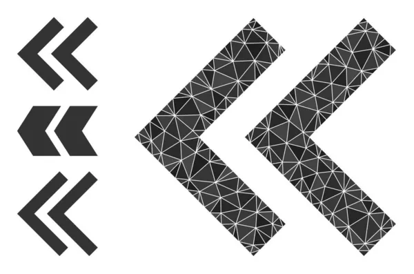 Vektor háromszög töltött műszakban bal ikon és egyéb ikonok — Stock Vector