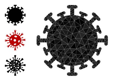 Vektör Üçgeni Bulaşıcı Virüs Simgesiyle Bonus Simgeleri Dolduruldu
