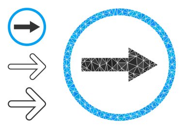 Sağ Yuvarlak Ok Simgesini Benzer Simgelerle Doldurulmuş Vektör Üçgeni