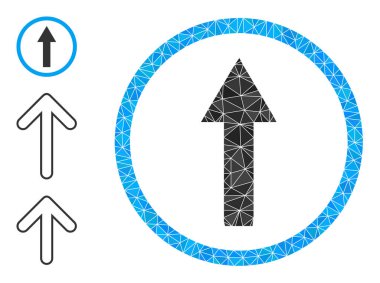 Vektör Lowpoly Yuvarlak Ok Simgesi Diğer Simgelerle