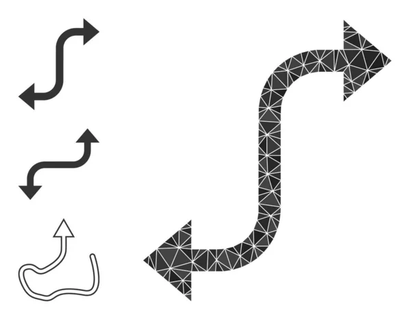 Vektor-Polygonales Pfeil-Icon mit ähnlichen Symbolen — Stockvektor