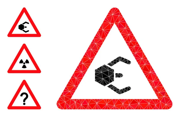 Ikona ostrzegawcza Vector Lowpoly Nanobot i podobne ikony — Wektor stockowy
