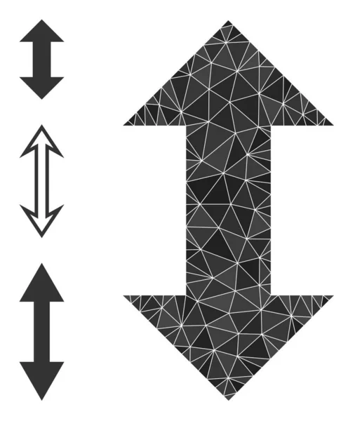 Vektor Polygonale Vertikale Austauschpfeile Icon und Bonus Icons — Stockvektor