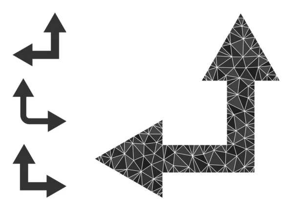矢量多边形分叉箭头左旋图标和类似的图标 — 图库矢量图片
