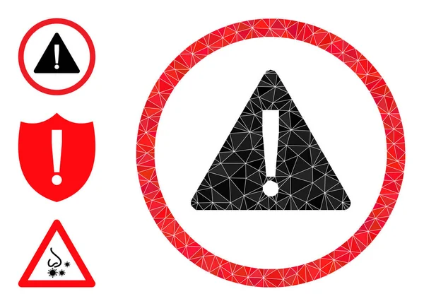 Vektor triangel fylld fara tecken ikonen och bonusikoner — Stock vektor