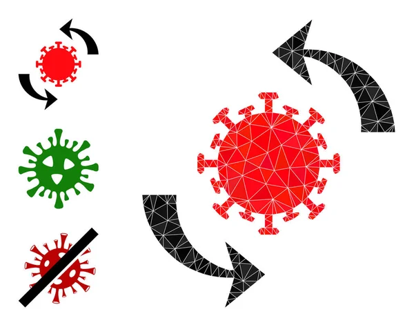 Vektor-Polygonales Coronavirus-Update-Symbol und ähnliche Symbole — Stockvektor