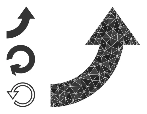 Vetor poligonal girar para cima ícone com ícones semelhantes —  Vetores de Stock