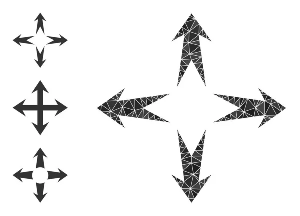 Vector triángulo llenado expandir flechas icono con iconos de bonificación — Archivo Imágenes Vectoriales