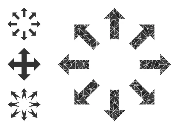 Векторний трикутник заповнений Розгорнути стрілки піктограма і схожі піктограми — стоковий вектор