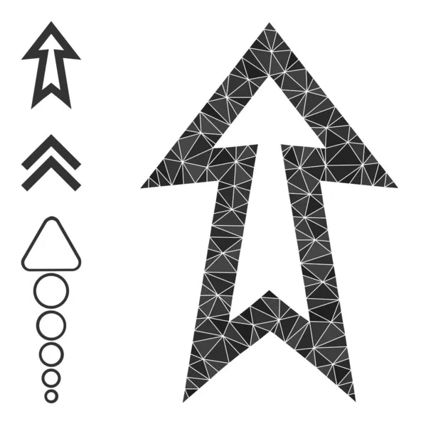 Vektor-Dreieck füllte Pfeil-Auf-Symbol mit anderen Symbolen — Stockvektor