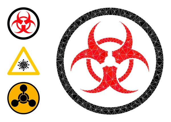 Vektor triangel fylld Biohazard ikonen och Bonus ikoner — Stock vektor