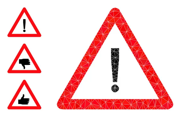 Icône d'avertissement de danger rempli de triangle vectoriel et icônes de bonification — Image vectorielle