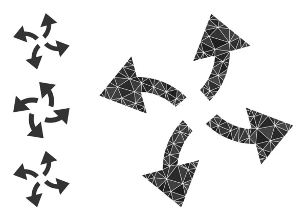 Icône de flèches centrifuges polygonales vectorielles et autres icônes — Image vectorielle