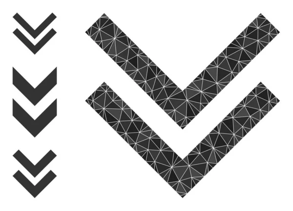 Vektor triangel fylld skift ner ikonen med liknande ikoner — Stock vektor