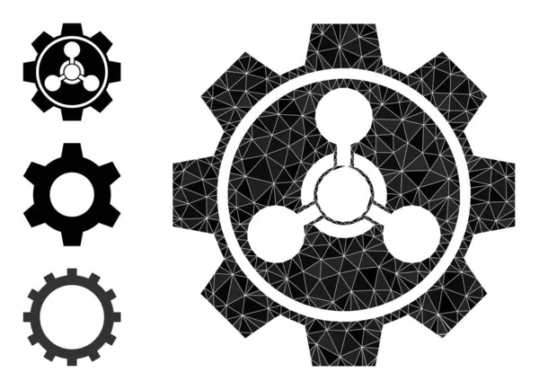 Icono de la industria química poligonal vectorial con iconos de bonificación — Vector de stock