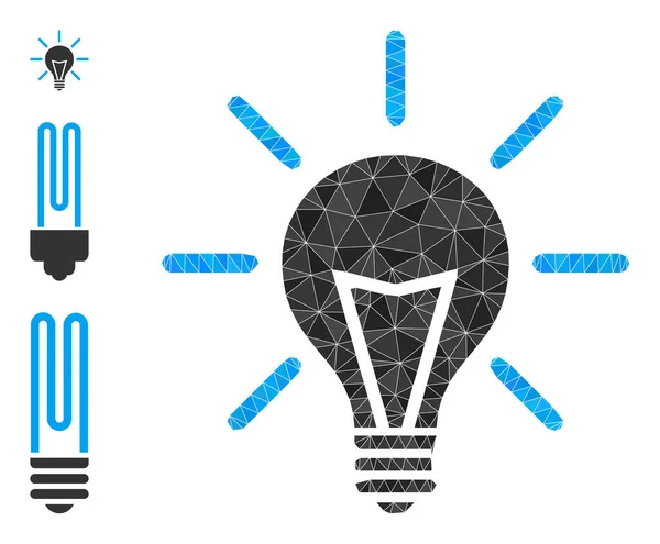 Vektorové Lowpoly Electric Light Icon a podobné ikony — Stockový vektor