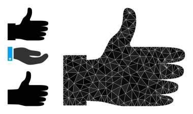 Vektör Çokgen El Avuç Simgesi ve İkon Simgeleri