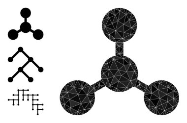 Vektör Üçgeni Bağlantı Simgesi ve Diğer Simgeleri Dolduruldu