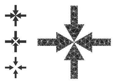 Sıkıştırılmış Oklar Simgesini Diğer Simgelerle Doldurulmuş Vektör Üçgeni