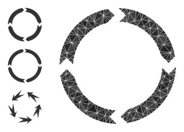 Vektör Lowpoly Döndürme Simgesi ve Bonus Simgeleri