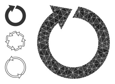 Vektör Çokgen Döndürme Simgesi ve Diğer Simgeler