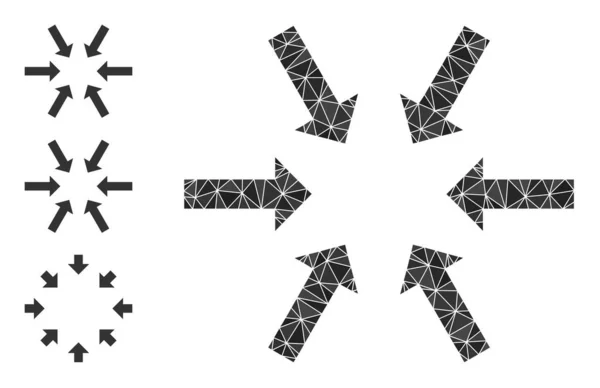 Значок векторного треугольника с компактными стрелками с другими иконками — стоковый вектор