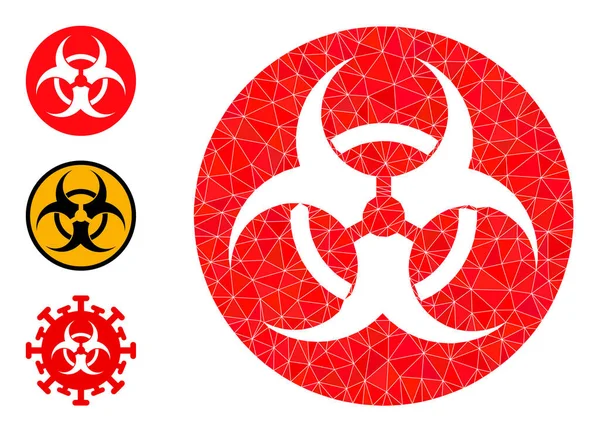 Vector Polygonale Bio-Hazard Ikoon met Bonus Iconen — Stockvector