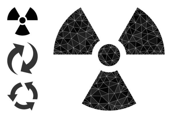 Icono de radiactividad llena de triángulo vectorial e iconos similares — Vector de stock