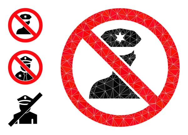 Векторная многоугольная икона "Стоп-полицейский" с бонусными иконками — стоковый вектор