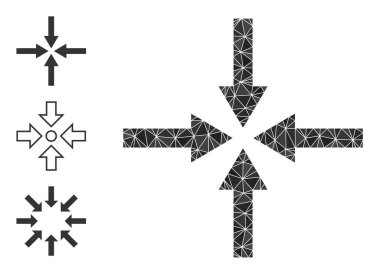 Vektör Çokgen Darbe Okları Simgesi ve Diğer Simgeler