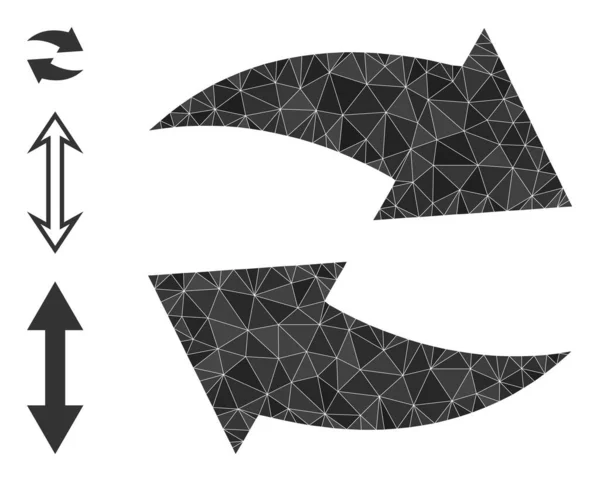 Vektor-Dreieck gefüllt Austauschpfeil-Symbol mit anderen Symbolen — Stockvektor