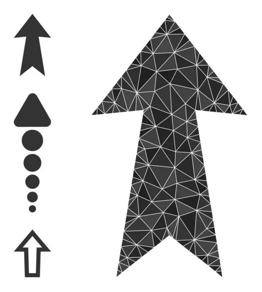 Vector veelhoekige pijl omhoog pictogram met bonus pictogrammen — Stockvector