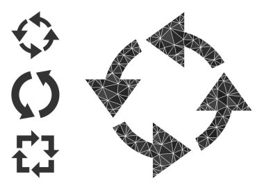 Diğer Simgelerle Çokgen Geri Dönüşüm Simgesini Vektörle