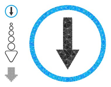 Yuvarlak Ok Simgesi ve Diğer Simgeleri Doldurulmuş Vektör Üçgeni