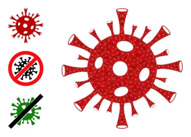 Vektör Üçgeni Coronavirüs Simgesini Benzer Simgelerle Doldurdu