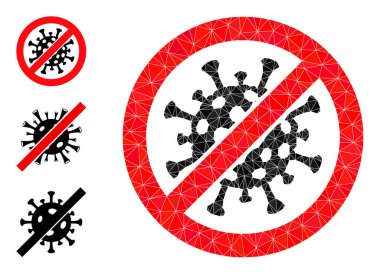 Çokgenli Vektör Durdurma Covid-19 Virüs Simgesi ve İkon Simgeleri
