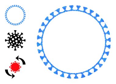 Vektör Üçgeni Virüs Kabuğu Simgesiyle Bonus Simgeleri Dolduruldu