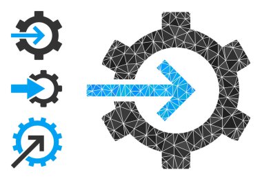 Benzer Simgelerle Çokgen İle Bütünleşme Simgesi Vektörü