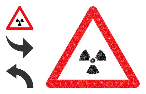 Ikona ostrzegawcza o niskiej radioaktywności wektorowej z ikonami bonusowymi — Wektor stockowy