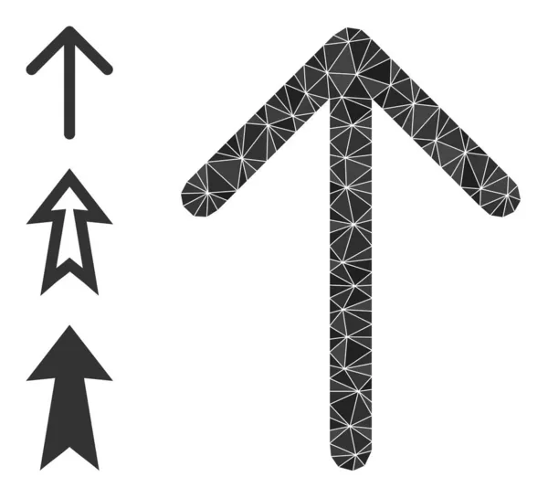 Vektorový trojúhelník vyplněný šipkou nahoru Ikona s bonusovými ikonami — Stockový vektor
