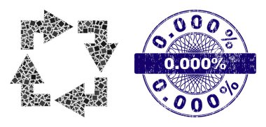 Grunge% 30,000 Mühür ve Geometrik Geri Dönüşüm Mozaiği