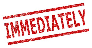 IMMEDIATELY Kırmızı Paralel Çizgilerle Aşınmış Damga