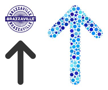 Kalıplı BRAZZAVILLE Yuvarlak Guilloche Mühür ve Yuvarlak Noktaların Mozaik Simgesi