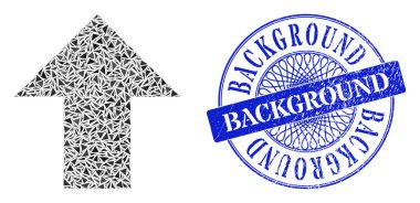 Çizilmiş Arkaplan Mührü ve Üçgen Oku Yukarı Mozaik